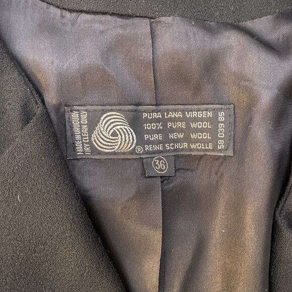 JON LAWRENCE LTD 100% Wool One Button Layered Lapel Blazer Jacket Mens 36 Black - Picture 5 of 8